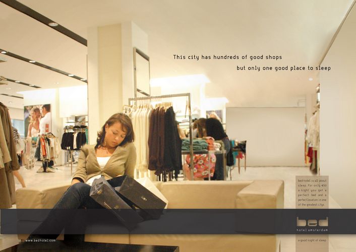 Only one good place to sleep. [art director]  Marloes Versluys [client]  Bed Hotel [institute] JUNIOR* Academie