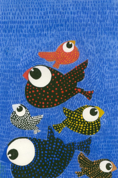 Chidiya Series, Poster Colours and Crayons on Paper