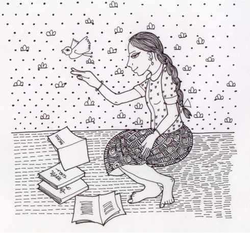 Illustration, Mahila Samakhya Diary, for an NGO in Ahmedabad